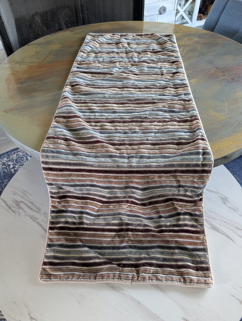 Yangest Textured Brown Multi Striped Lumbar Body Pillow Cover Size 19.5"X52"